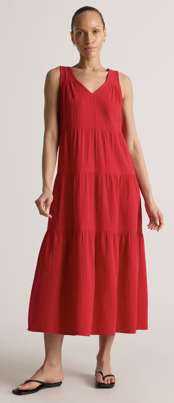 My Favorite Red Dresses for Summer 2025 quince tania stephens tiered dress